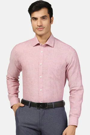 Blackberrys Straight Slim Fit Linen Formal Shirt