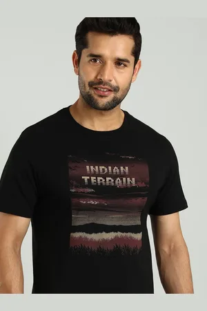 Indian Terrain Men Graphic Printed Round Neck Cotton T-shirt