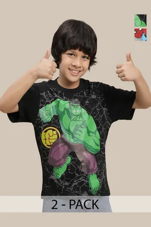 Kidsville Boys Pack of 2 Avengers Printed Pure Cotton Round Neck Tshirts