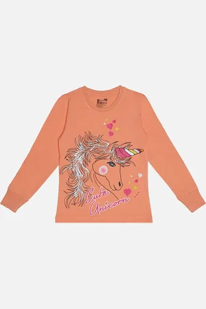 BodyCare Girls Unicorn Printed Cotton T-shirt