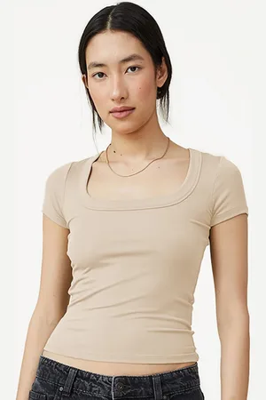 JC Mode Women Square Neck Fitted Crop Top