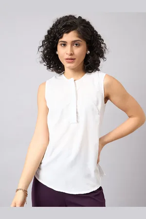 Roadster The Lifestyle Co. White Round Neck Sleeveless Top