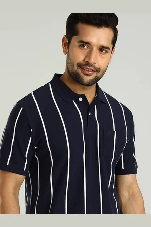 Indian Terrain Men Striped Polo Collar Pockets T-shirt