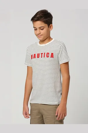 Nautica Boys Striped Pure Cotton T-shirt