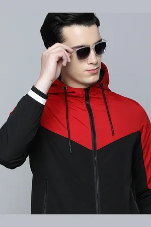 Flying Machine Men Colourblocked Hooded Bomber Jacket