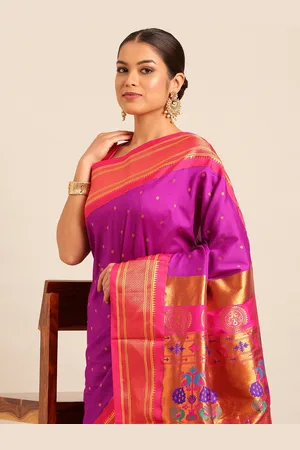 Varkala Silk Sarees Ethnic Motifs Woven Design Zari Paithani Saree