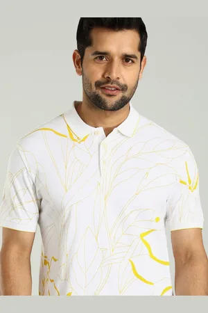 Indian Terrain Men Printed Polo Collar Tropical Cotton T-shirt