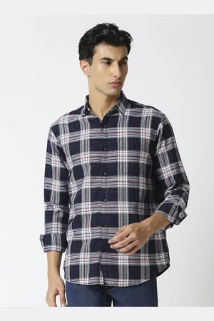 HJ HASASI Men Relaxed Tartan Checks Opaque Casual Shirt