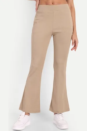 Broadstar Women High-Rise Stretchable Flared Bootcut Corduroy Trousers