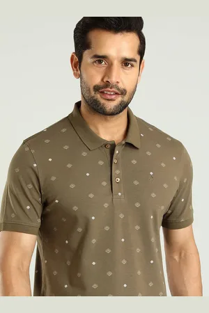 Indian Terrain Men Printed Polo Collar Cotton T-shirt