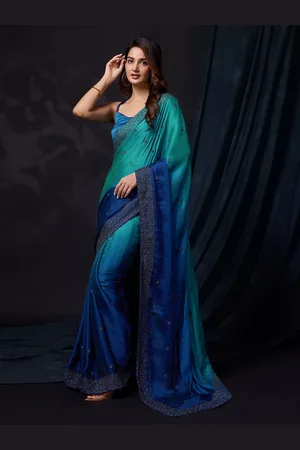 Trendmalls Ethnic Motifs Beads and Stones Saree