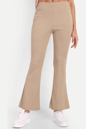 Broadstar Women High-Rise Stretchable Flared Bootcut Corduroy Trousers