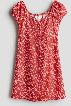 H&M Girls Puff-Sleeved Skater Dress