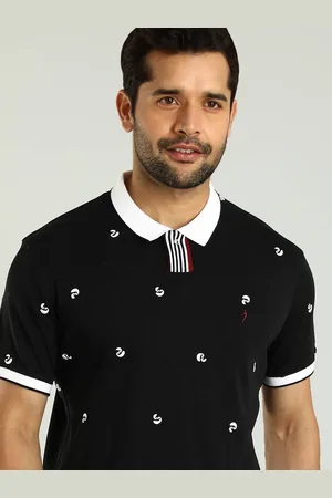 Indian Terrain Men Polo Collar Monochrome Cotton T-shirt