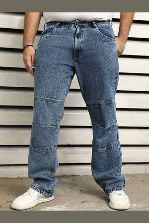 High Star Men Straight Fit Cut N Sew Detail Light Fade Jeans
