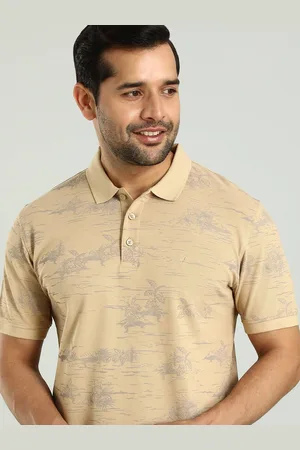 Indian Terrain Men Tropical Printed Polo Collar Cotton T-shirt