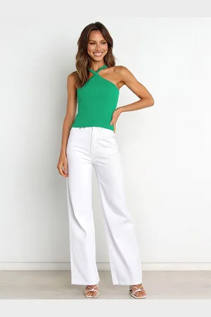 JC Mode Women Halter Neck Sleeveless Fitted Solid Top