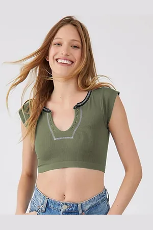 JC Mode Women Cap Sleeves Round neck Solid Crop Top