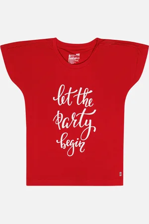 BodyCare Girls Typography Printed Extended Sleeves Cotton T-shirt