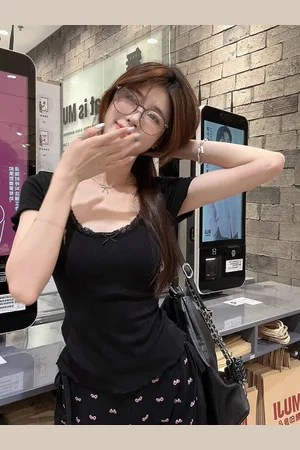 Stylecast Girls Black Round Neck Tank Top