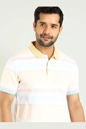 Indian Terrain Men Striped Polo Collar Pockets T-shirt
