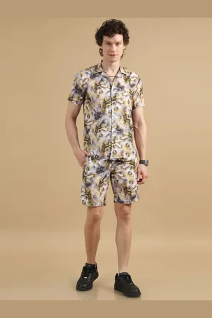 Bushirt Graphic Printed Cuban Collar Shirt With Trousers