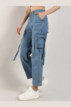 Campus Women Smart Clean Look Cotton Cargo Denim Jeans
