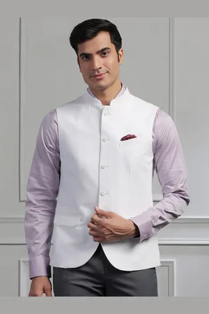 Blackberrys Mandarin Collar Pure Cotton Slim-Fit Nehru Jackets