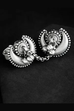 ATIBELLE Silver Plated Half Moon Shaped German Silver Finger Ring