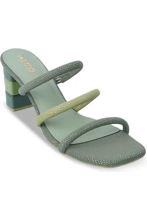 Metro Open Toe Block Heels