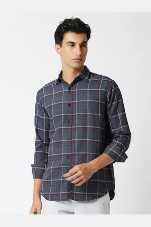 HJ HASASI Men Relaxed Tartan Checks Opaque Casual Shirt