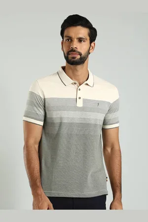 Indian Terrain Men Striped Polo Collar T-shirt