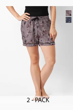 FashionRack Women Pack of 2 High-Rise Printed Lounge Shorts