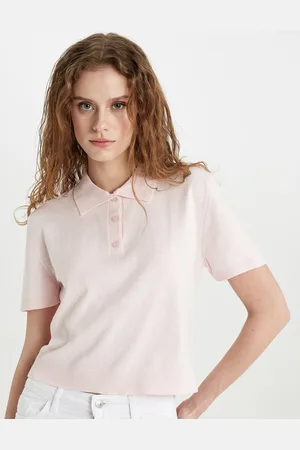 DeFacto Women Short Sleeves Polo Collar T-Shirt