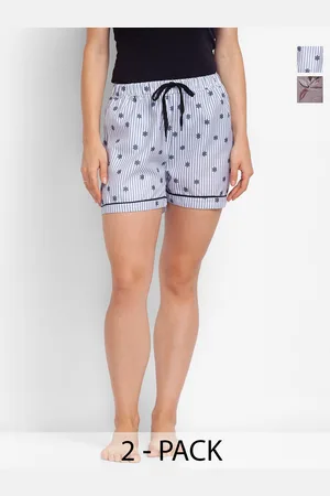 FashionRack Women Pack Of 2 High-Rise Printed Lounge Shorts