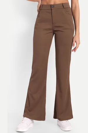 Broadstar Women High-Rise Stretchable Flared Bootcut Corduroy Trousers