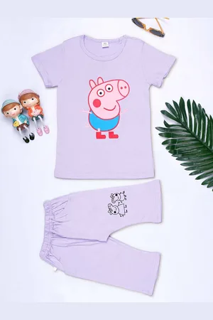 HERE&NOW Boys Printed Pure Cotton Tshirt & Pyjama Set