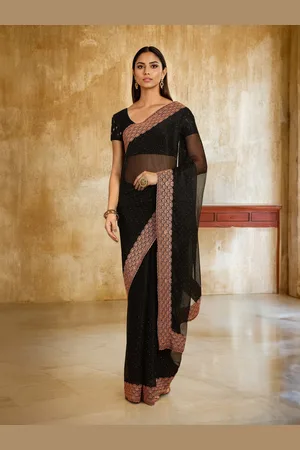 Soch Embellished Beads and Stones Pure Chiffon Saree