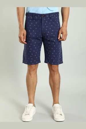 Indian Terrain Men Floral Printed Slim Fit Mid-Rise Regular Cotton Shorts