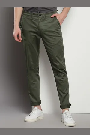 Calvin Klein Men Mid-Rise Slim Fit Organic Cotton Chinos Trousers