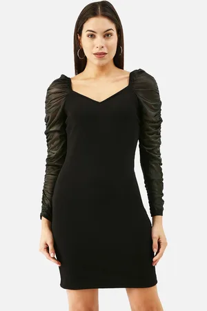 Martini Sweetheart Neck Long Sleeves Straight Bodycon Dress