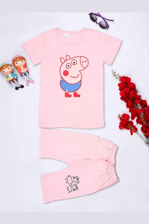 HERE&NOW Boys Printed Pure Cotton Tshirt & Capris Set