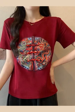 Stylecast Girls Red Graphic Printed Tshirt