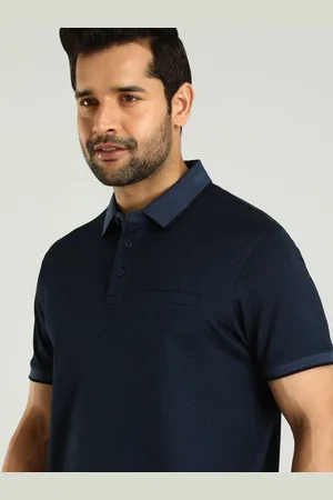 Indian Terrain Men Polo Collar Pockets Solid Cotton T-shirt