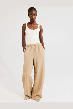 H&M Women Linen-Blend Pull-On Trousers