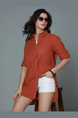 High Star Classic Oversized Spread Collar Long Sleeves Casual Shirt