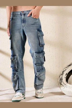 FUGAZEE Men Relaxed Fit Cotton High-Rise Heavy Fade Jeans