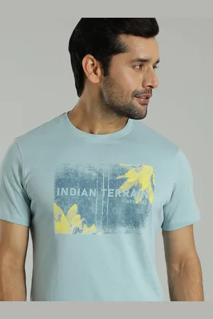 Indian Terrain Men Printed Round Neck Cotton T-shirt