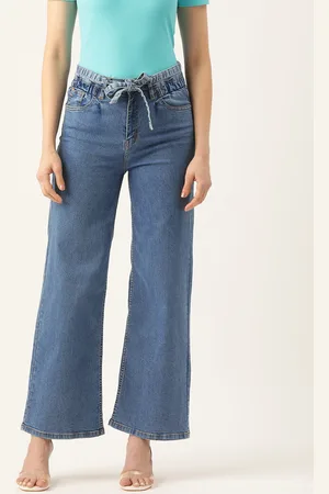 MADAME Women Wide Leg High-Rise Stretchable Jeans