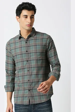 HJ HASASI Men Relaxed Tartan Checks Opaque Casual Shirt